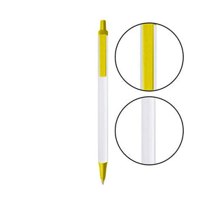 White BIC® Clic Stic® Pen - White With Yellow