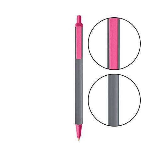 Silver BIC® Clic Stic® Pen - Silver With Pink
