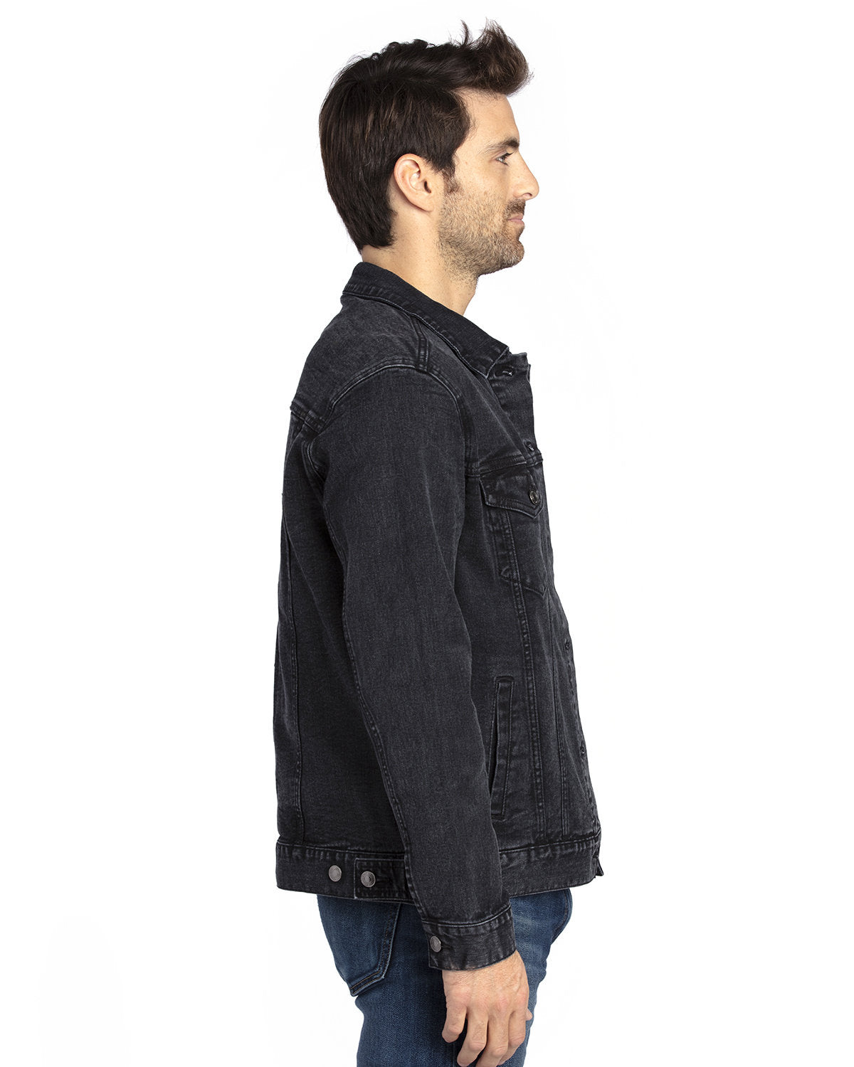Threadfast Unisex Denim Jacket - Side