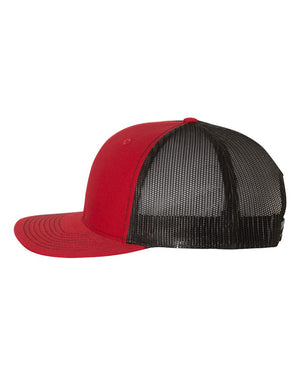 Richardson 112 Adjustable Snapback Trucker Cap - Red With Black