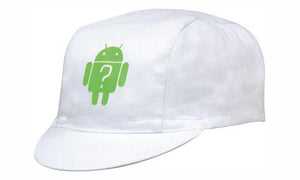 3 Panel Cycling Cap with Short Peak - White