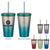 16 Oz. Stainless Steel Double Wall Chroma Tumbler With Straw