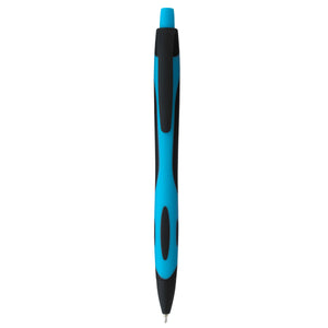 Sleek Write Two-Tone Rubberized Pen - Black With Lt Blue