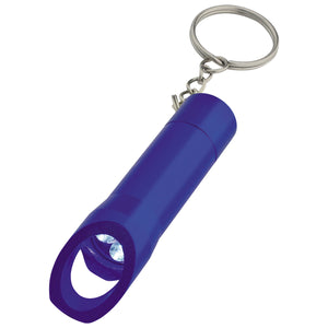 Aluminum LED Flashlight With Bottle Opener - Metallic Blue