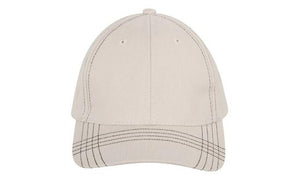 6 Onl BHC Cap with Contrast Stitching - Custom Embroidered - HP_4086 - Stone with Black