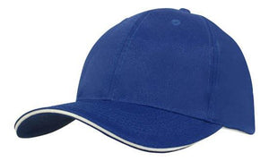 6 Panel Cap Breathable P-Twill with Sandwich - Royal With White