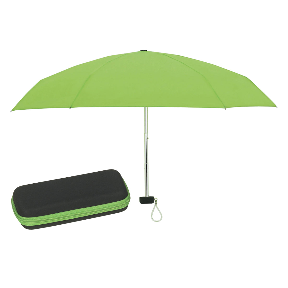 37" Arc Telescopic Folding Travel Umbrella With Eva Case - Lime