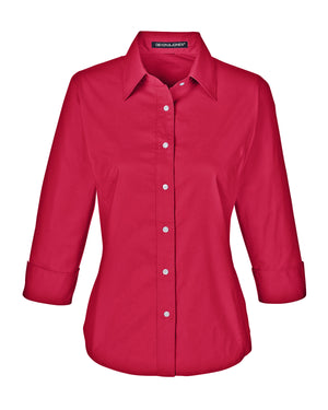 Devon & Jones Ladies' Perfect Fit™ Three-Quarter Sleeve Stretch Poplin Blouse