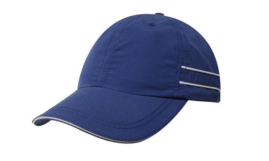Microfibre Sports Cap Piping-Sand - Royal With White