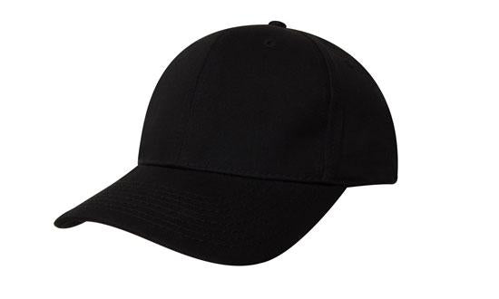 6 Panel Chino Twill Cap - Black