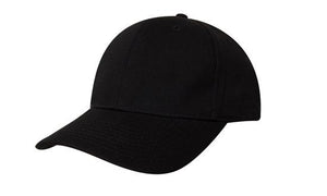 6 Panel Chino Twill Cap - Black