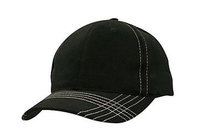 6 Onl BHC Cap with Contrast Stitching - Black With White