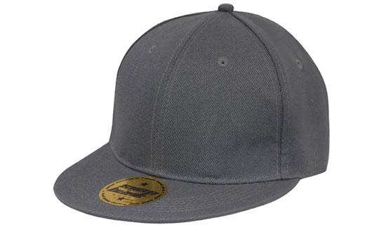 6 Panel American Twill Flat Peak Cap - Charcoal