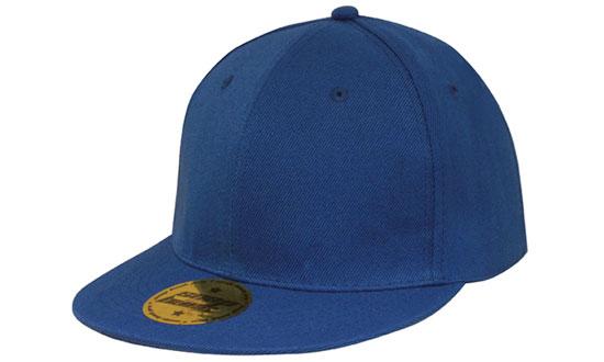 6 Panel American Twill Flat Peak Cap - Royal