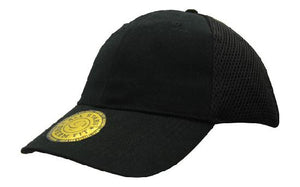 6 Panel Mesh with Sandwich Dream Fit Cap - Black
