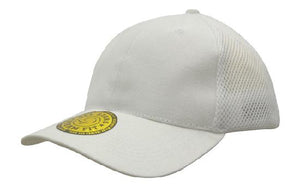 6 Panel Mesh with Sandwich Dream Fit Cap - White