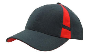 6 Panel Hbc Cap with Crown Inserts - Navy With Red