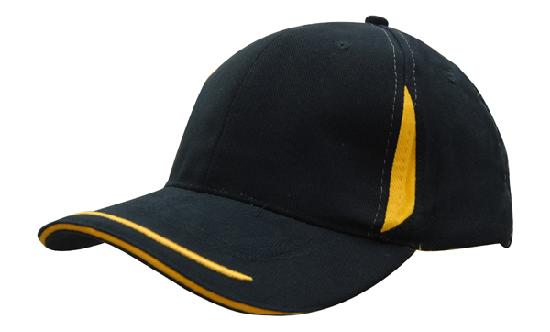6 Panel BHC Cap Crown Insert & Sandwich - Navy With Gold