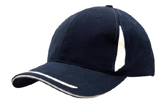 6 Panel BHC Cap Crown Insert & Sandwich - Navy With White