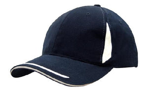 6 Panel BHC Cap Crown Insert & Sandwich - Navy With White