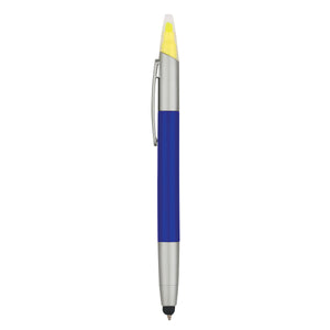 3-In-1 Pen With Highlighter and Stylus - Blue