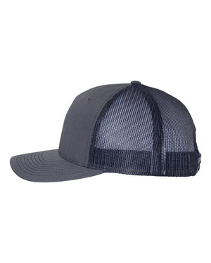 Richardson 112FP Five-Panel Trucker Cap - Ombre Blue With Navy