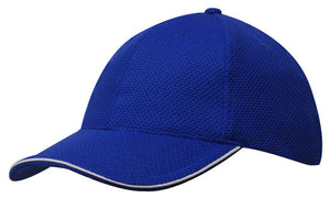 6 Panel Double Pique Mesh Cap with Sandwich