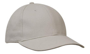 6 Panel Premium Brushed Cotton Cap - Stone