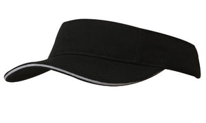 BHC Visor with Sandwich - Black With White