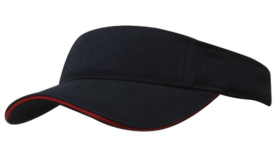 BHC Visor with Sandwich - Navy With Red