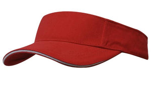 BHC Visor with Sandwich - Red With White