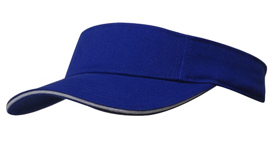 BHC Visor with Sandwich - Royal With White