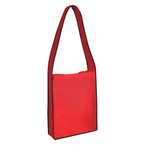 Non-Woven Messenger Tote Bag With Hook And Loop Closure (Red)