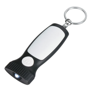 Slim LED Light Key Chain - Black With White