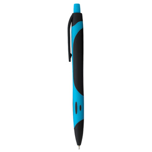 Sleek Write Two-Tone Rubberized Pen - Black With Lt Blue