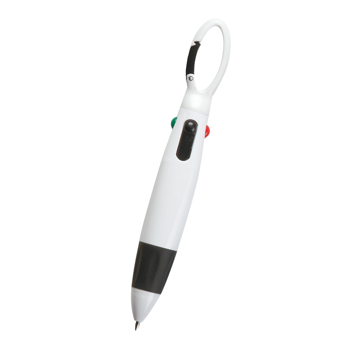 Quatro Carabiner Pen - White With Black