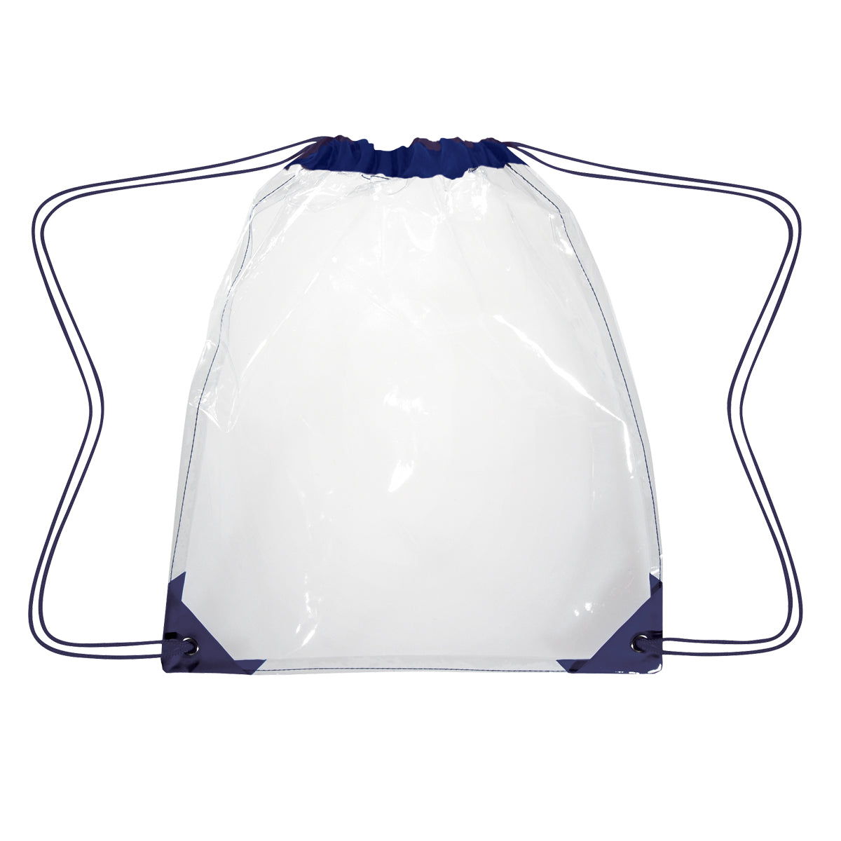 Clear Drawstring Backpack - Clear With Navy