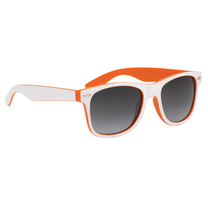 Two-Tone Malibu Sunglasses - Orange With White