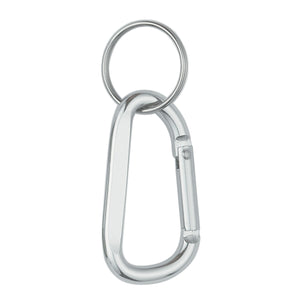 6mm Carabiner With Split Ring - Silver