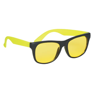 Tinted Lenses Rubberized Sunglasses - Yellow