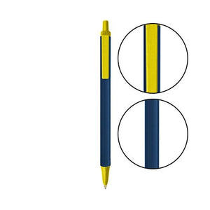 Metallic Dark Blue BIC® Clic Stic® Pen - Metallic Dark Blue With Yellow