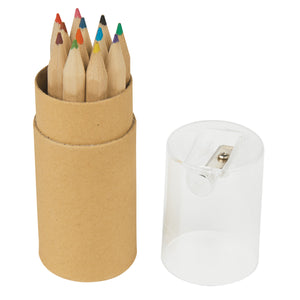 12-Piece Coloured Pencils Tube With Sharpener