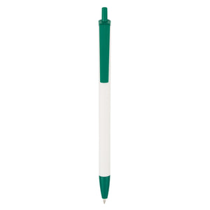 Slim Click Pen - White With Green