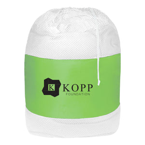 Mesh Laundry Bag - HT_3070 - WHITE WITH LIME