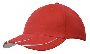 Red/White 6 Panel BHC Cap with Peak Inserts