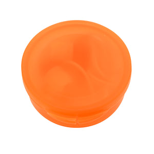 Earbuds In Round Plastic Case - Orange