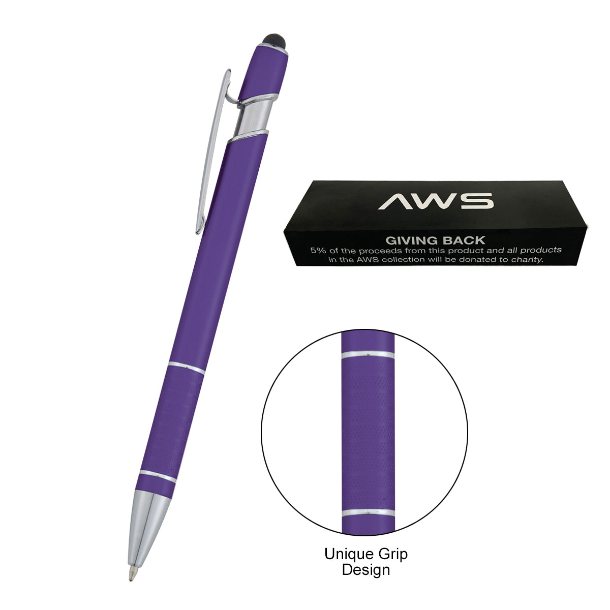 Aws Varsi Incline Stylus Pen - Purple