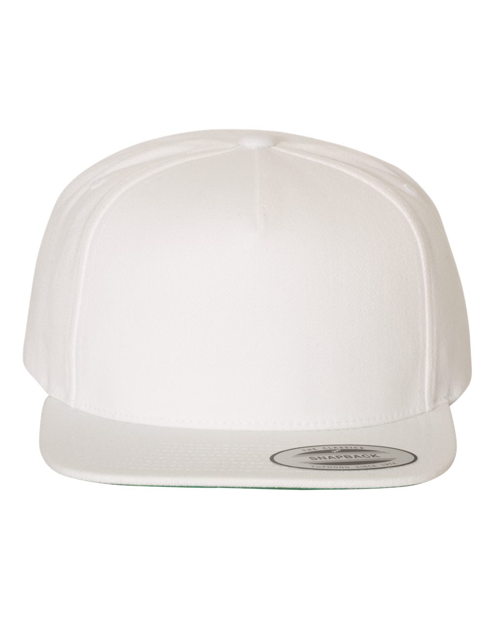 YP Classics Adult Structured Flat Visor Classic Snapback Cap - White