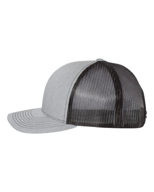 Richardson 112FP Five-Panel Trucker Cap - Heather Grey With Black