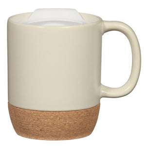 14 Oz. Cork Base Ceramic Mug - White